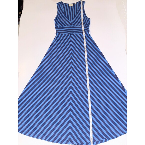 Maeve Anthropologie Bisevo Ribbed Blue Striped Maxi Dress Sleeveless Petite S - Picture 12 of 16